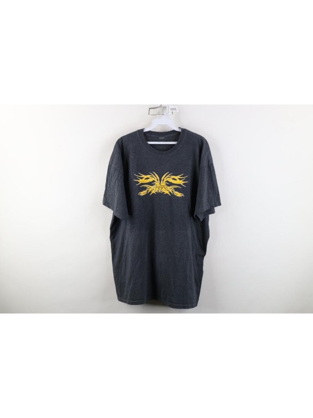 Vintage Y2K Mens 2XL XXL Spell Out Tribal University of Michigan T-Shirt Gray